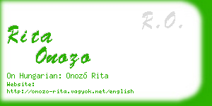 rita onozo business card